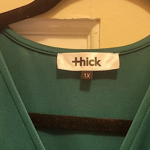 Elegant Teal Wrap Dress - Picture 6 of 6